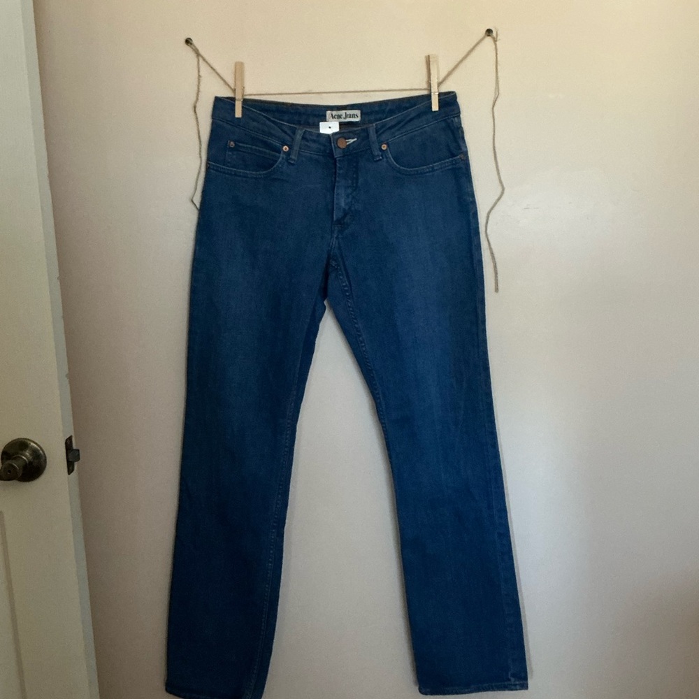 Acne Jeans Womens Classic Blue Straight Jeans